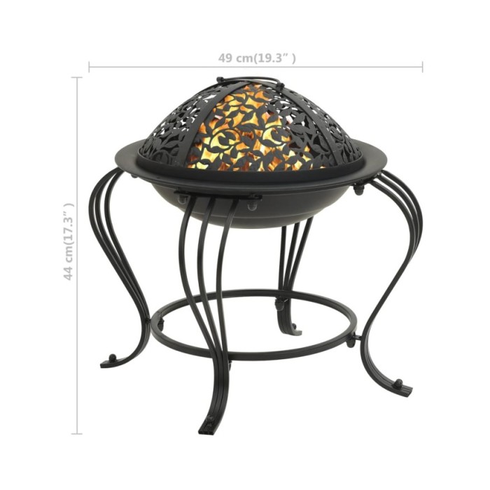 Foyer avec tisonnier 49 cm Acier