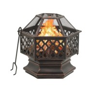 Foyer rustique avec tisonnier 62x54x56 cm XXL Acier