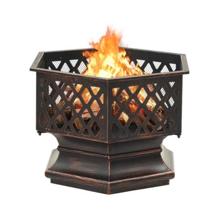 Foyer rustique avec tisonnier 62x54x56 cm XXL Acier
