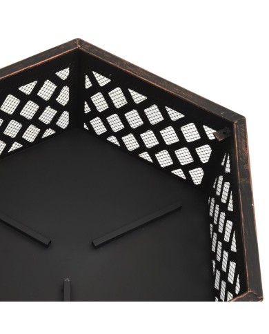 Foyer rustique avec tisonnier 62x54x56 cm XXL Acier