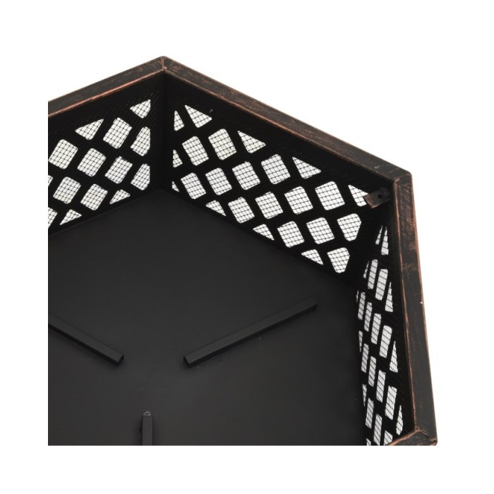 Foyer rustique avec tisonnier 62x54x56 cm XXL Acier