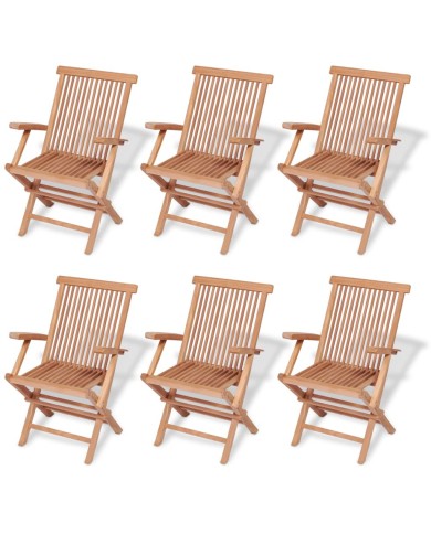 Mobilier à dîner d'extérieur 7 pcs Bois de teck solide