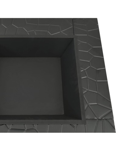 Foyer de jardin avec tisonnier 81x81x47 cm XXL Acier
