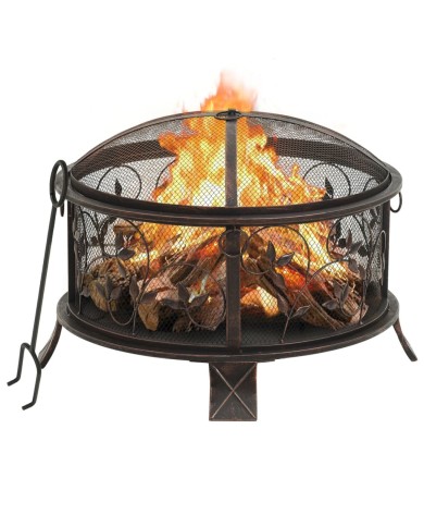 Foyer rustique avec tisonnier 67,5 cm XXL Acier