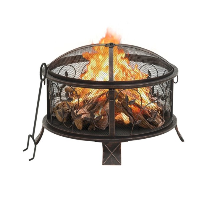 Foyer rustique avec tisonnier 67,5 cm XXL Acier