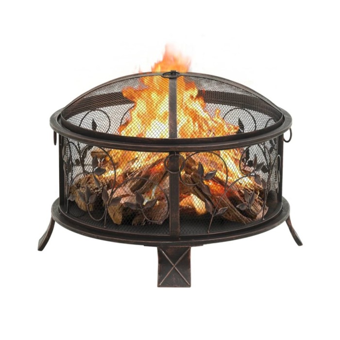 Foyer rustique avec tisonnier 67,5 cm XXL Acier