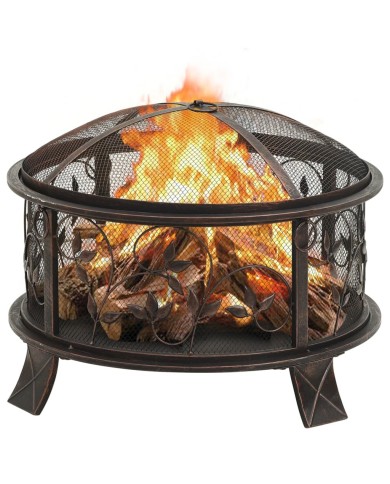 Foyer rustique avec tisonnier 67,5 cm XXL Acier