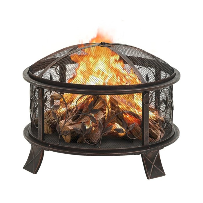 Foyer rustique avec tisonnier 67,5 cm XXL Acier