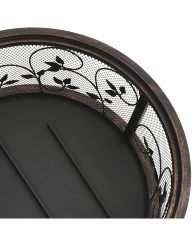 Foyer rustique avec tisonnier 67,5 cm XXL Acier