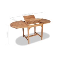 Mobilier à dîner d'extérieur 7 pcs Bois de teck solide