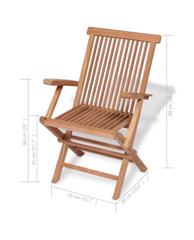 Mobilier à dîner d'extérieur 7 pcs Bois de teck solide