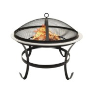 Foyer et barbecue avec tisonnier 2 en 1 56x56x49 cm Inox