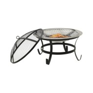 Foyer et barbecue avec tisonnier 2 en 1 56x56x49 cm Inox