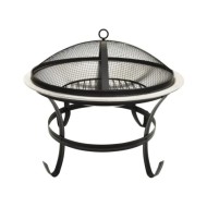 Foyer et barbecue avec tisonnier 2 en 1 56x56x49 cm Inox