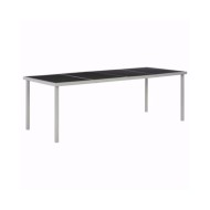 Table de jardin Noir 220x90x74,5 cm Acier
