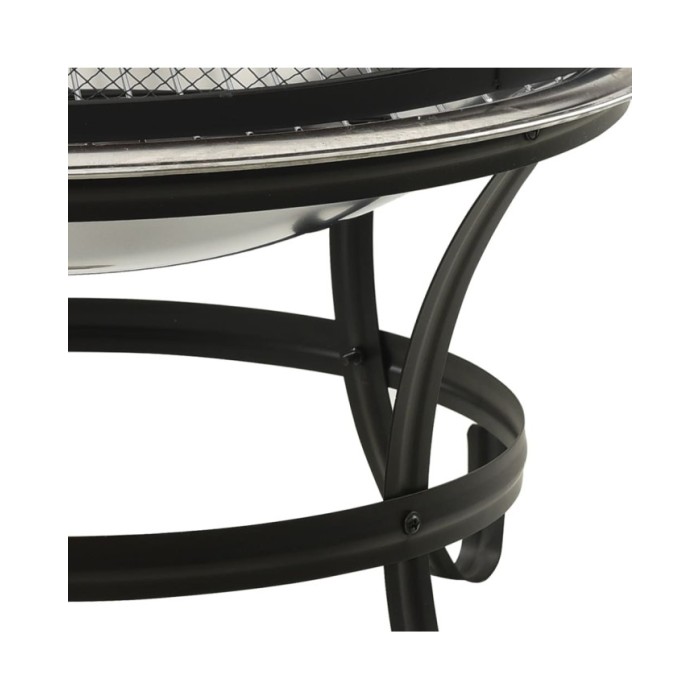 Foyer et barbecue avec tisonnier 2 en 1 56x56x49 cm Inox