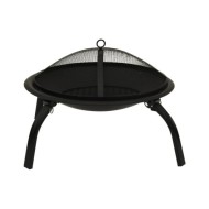 Foyer et barbecue avec tisonnier 2 en 1 56x56x49 cm Acier