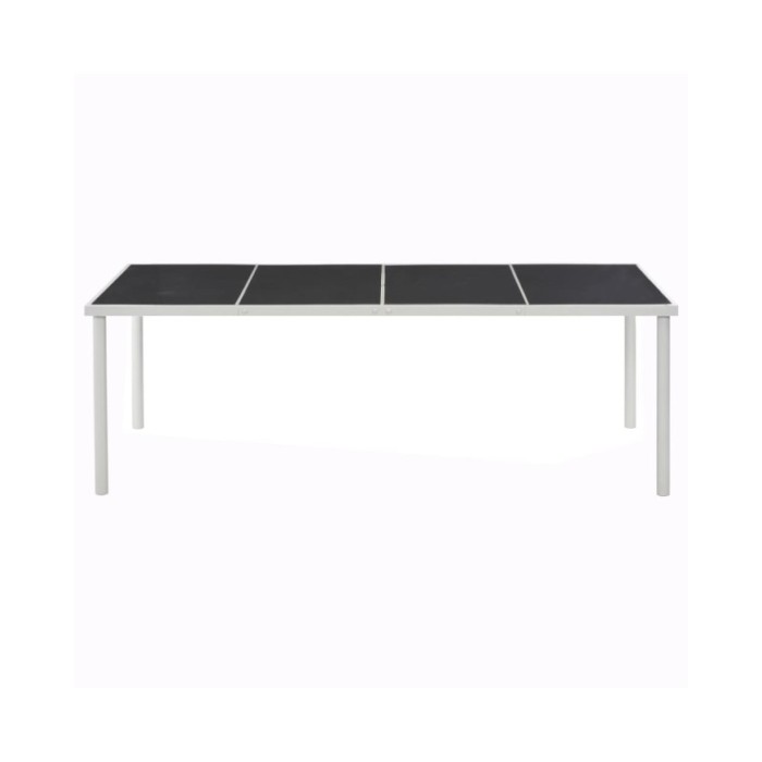 Table de jardin Noir 220x90x74,5 cm Acier
