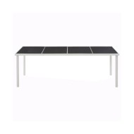 Table de jardin Noir 220x90x74,5 cm Acier