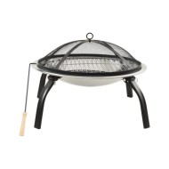 Foyer et barbecue avec tisonnier 2 en 1 56x56x49 cm Inox