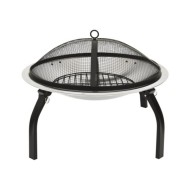 Foyer et barbecue avec tisonnier 2 en 1 56x56x49 cm Inox