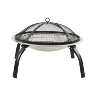 Foyer et barbecue avec tisonnier 2 en 1 56x56x49 cm Inox