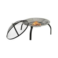 Foyer et barbecue avec tisonnier 2 en 1 56x56x49 cm Inox