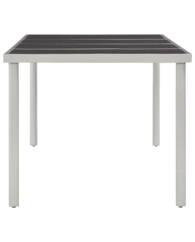 Table de jardin Noir 220x90x74,5 cm Acier