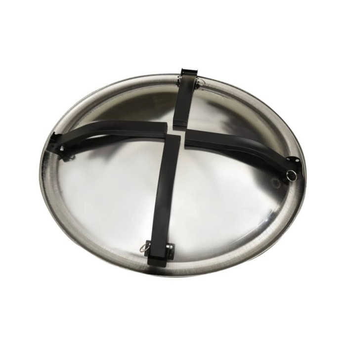 Foyer et barbecue avec tisonnier 2 en 1 56x56x49 cm Inox