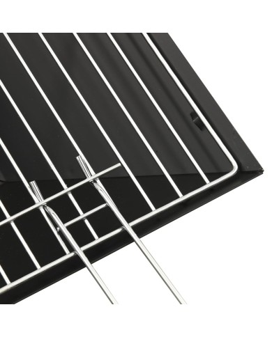 Foyer et barbecue avec tisonnier 2 en 1 46,5x46,5x37 cm Acier
