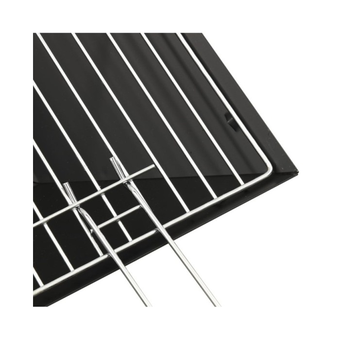 Foyer et barbecue avec tisonnier 2 en 1 46,5x46,5x37 cm Acier