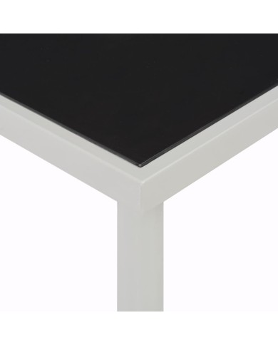 Table de jardin Noir 220x90x74,5 cm Acier
