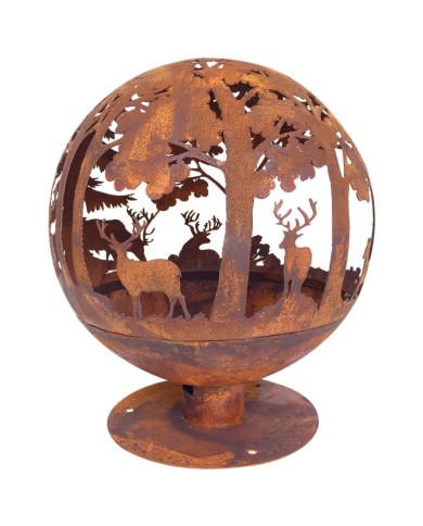 Esschert Design Foyer à coupe Laser 57,5 x 57,5 x 66 cm Rouille FF261