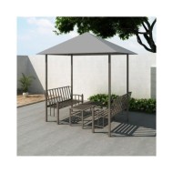 Chapiteau de jardin avec table et bancs 2,5x1,5x2,4m Anthracite