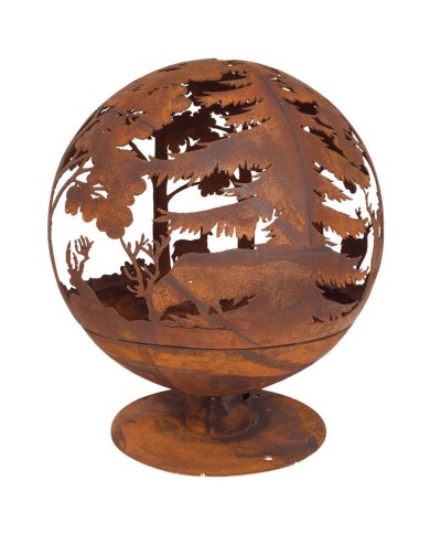 Esschert Design Foyer à coupe Laser 57,5 x 57,5 x 66 cm Rouille FF261