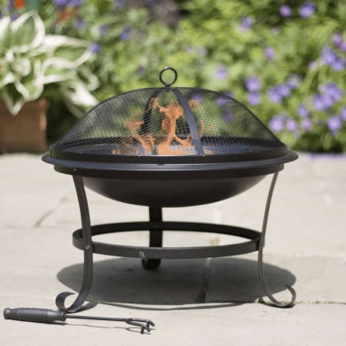 RedFire Bol à feu Atlanta Noir Acier 51 cm 85014