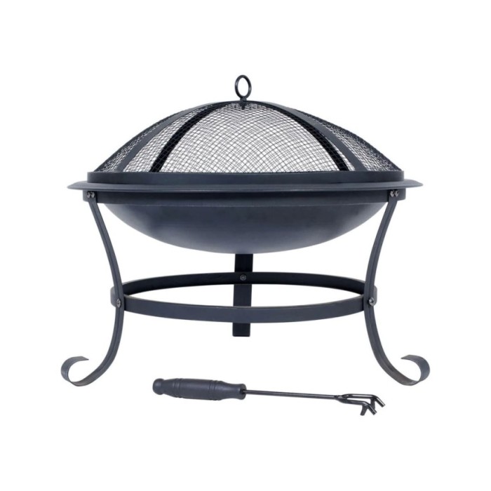 RedFire Bol à feu Atlanta Noir Acier 51 cm 85014
