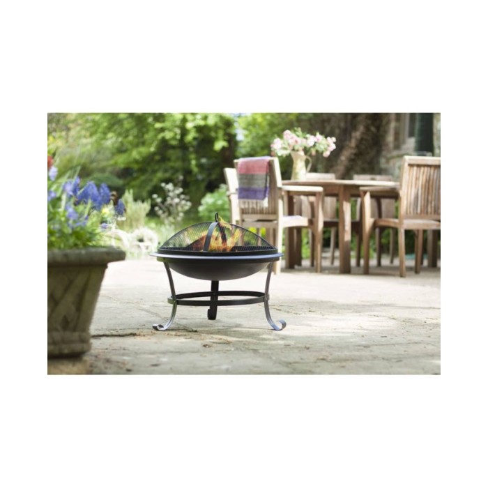 RedFire Bol à feu Atlanta Noir Acier 51 cm 85014
