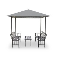 Chapiteau de jardin avec table et bancs 2,5x1,5x2,4m Anthracite