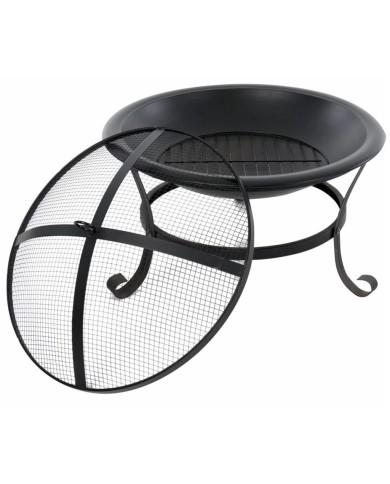 RedFire Bol à feu Atlanta Noir Acier 51 cm 85014