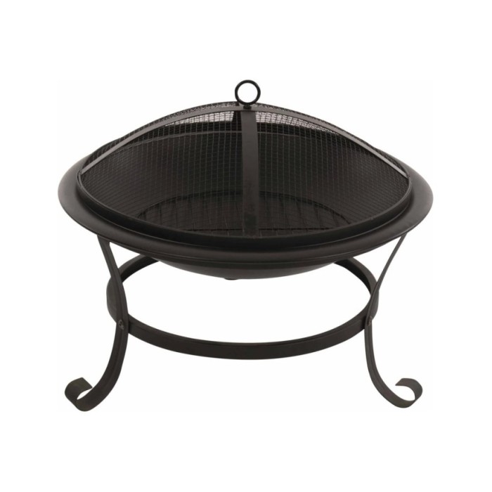 RedFire Bol à feu Atlanta Noir Acier 51 cm 85014