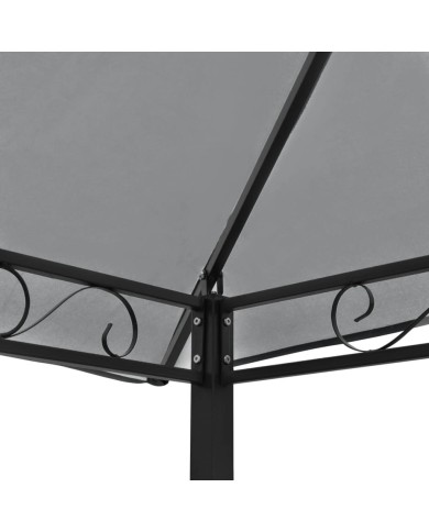 Chapiteau de jardin avec table et bancs 2,5x1,5x2,4m Anthracite