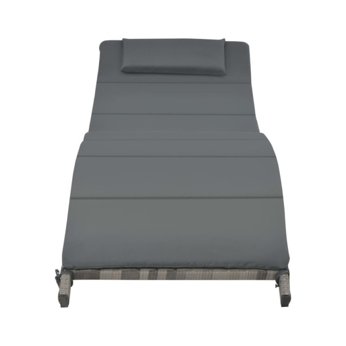 Ensemble de chaises longues pliables 3 pcs Résine tressée Gris