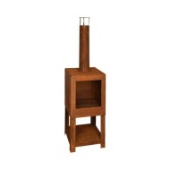 Esschert Design Cheminée d'extérieur avec rangement de bois FF298