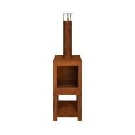 Esschert Design Cheminée d'extérieur avec rangement de bois FF298