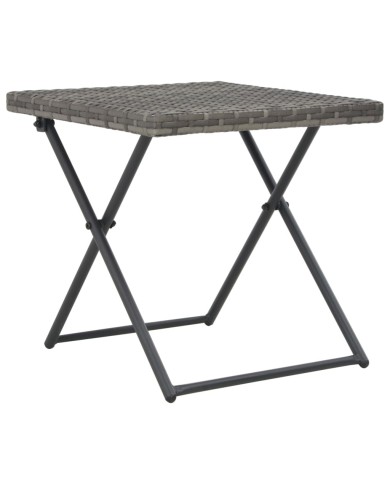 Ensemble de chaises longues pliables 3 pcs Résine tressée Gris