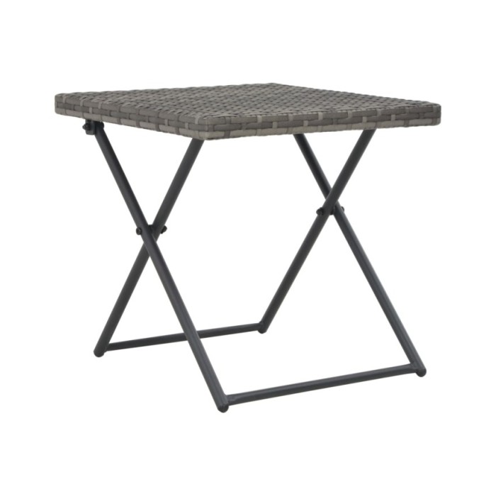 Ensemble de chaises longues pliables 3 pcs Résine tressée Gris