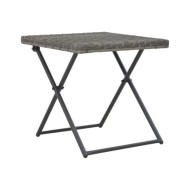 Ensemble de chaises longues pliables 3 pcs Résine tressée Gris