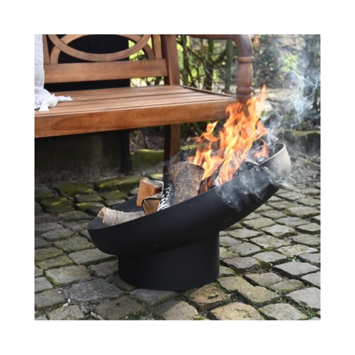 Esschert Design Vasque à feu inclinée Noir Acier FF402