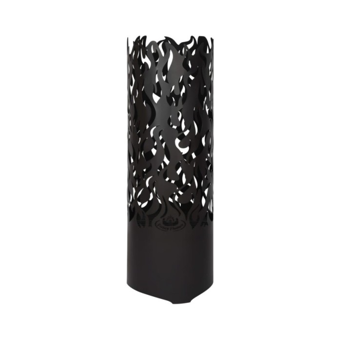Esschert Design Baril à feu Flames Acier au carbone Noir FF408